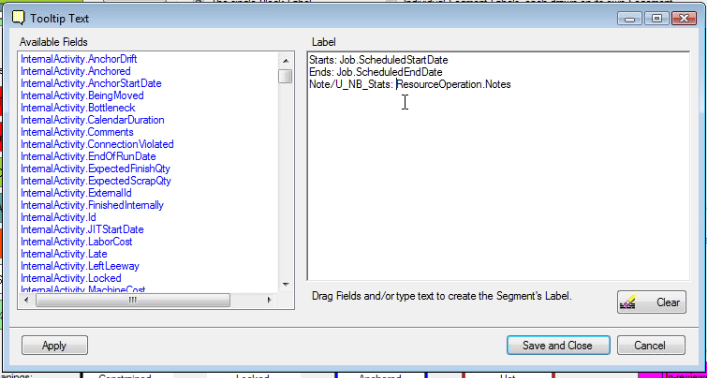 Galaxy APS - Tool-Tip text editing