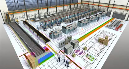 Production Line Layout Using AI Simulations in Industrial Manufacturing