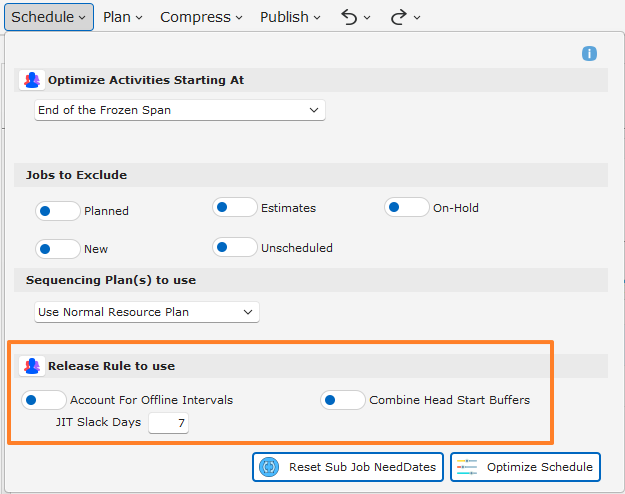 Buffer and Head Start Scheduling